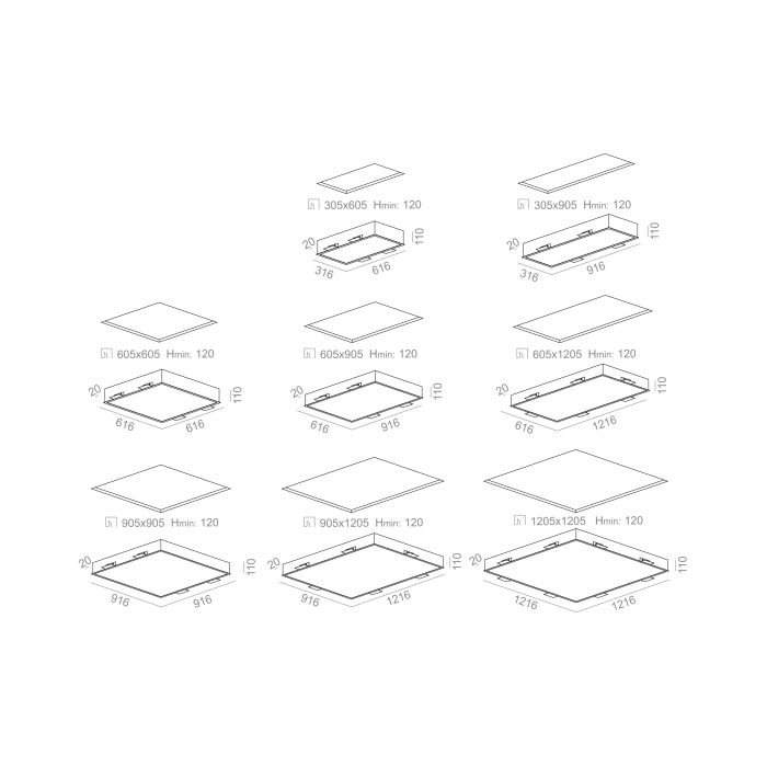 Aqform BIG SIZE PRO next square 60x90 LED M962...