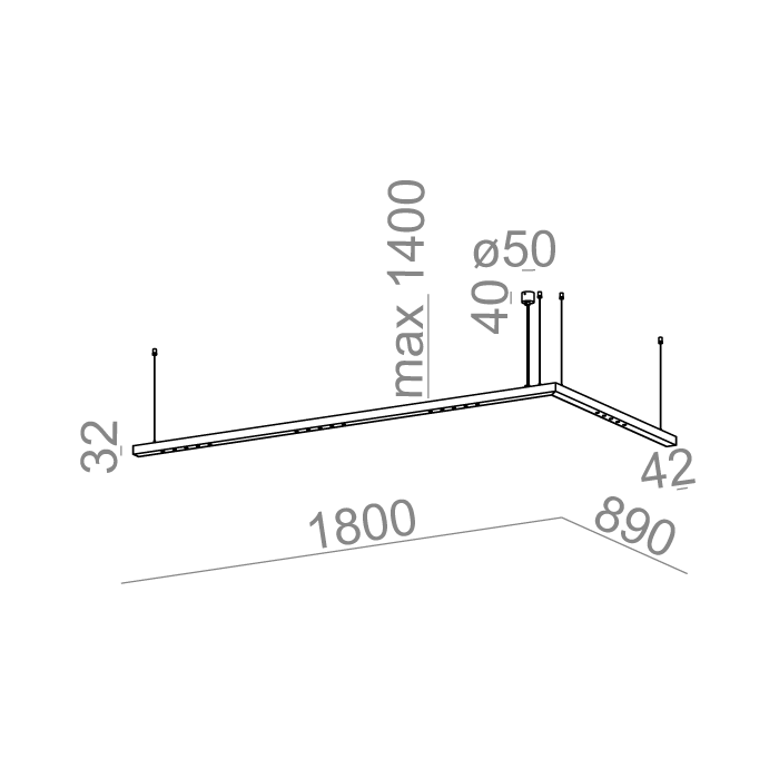 Aqform LENS LINE 180x89 RC LED zwieszany