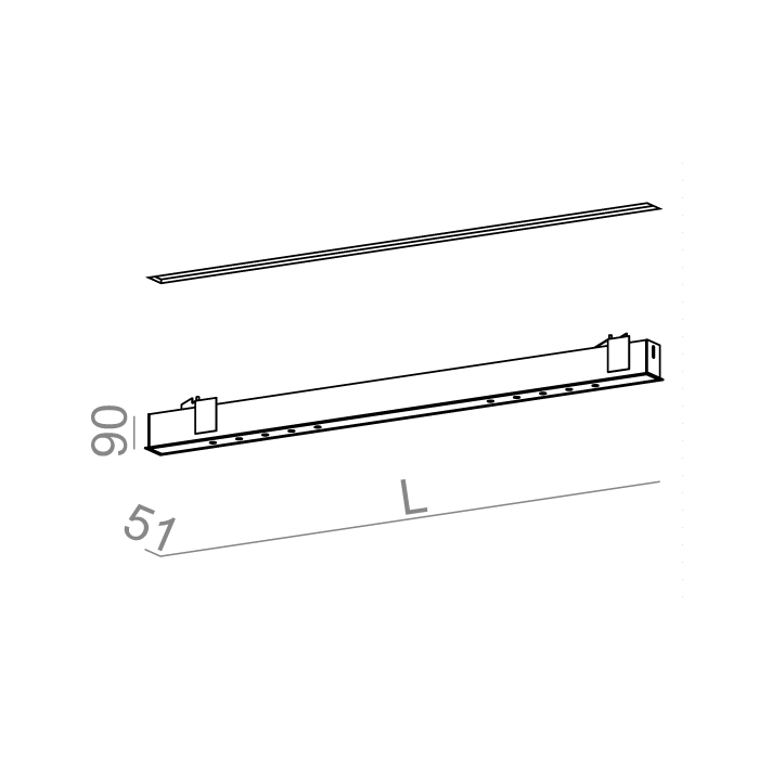 Aqform LENS LINE 96 LED section wpuszczany