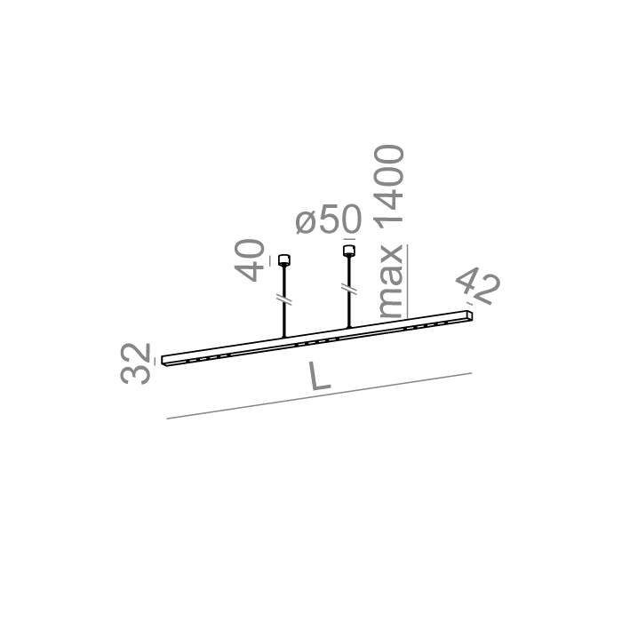 Aqform LENS LINE 96 LED section zwieszany