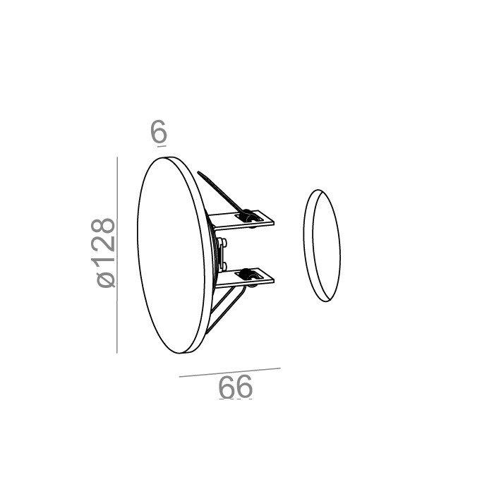 Aqform MAXI POINT round LED 230V G/K kinkiet