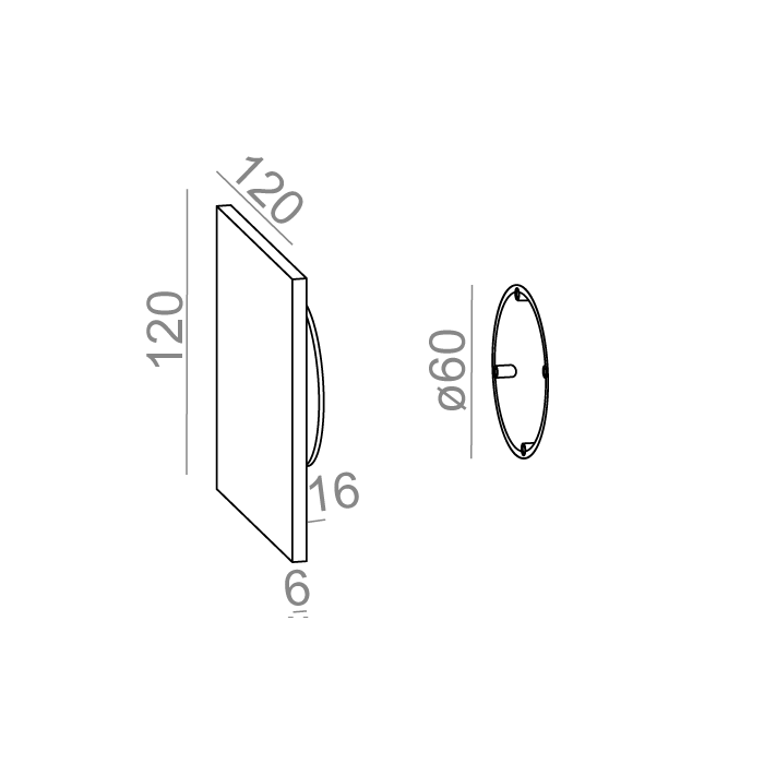 Aqform MAXI POINT square LED 230V kinkiet 12 cm