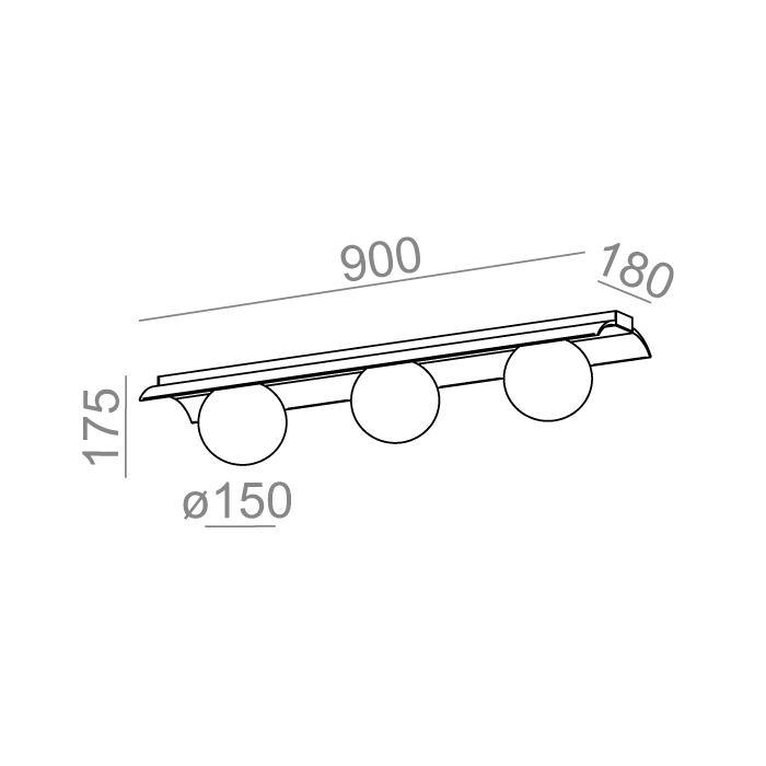 Aqform MODERN BALL WP x3 LED section natynkowy