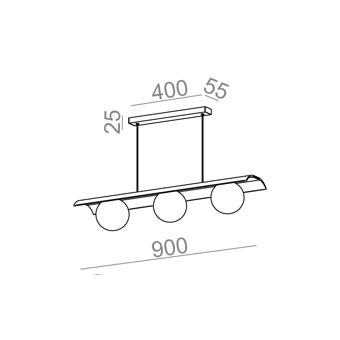 Aqform MODERN BALL WP x3 LED section zwieszany