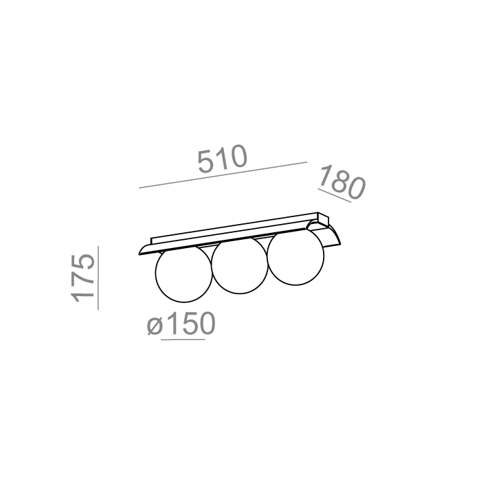 Aqform MODERN BALL WP x3 LED natynkowy