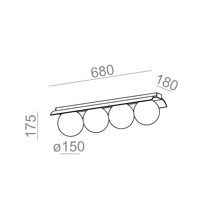 Aqform MODERN BALL WP x4 LED natynkowy