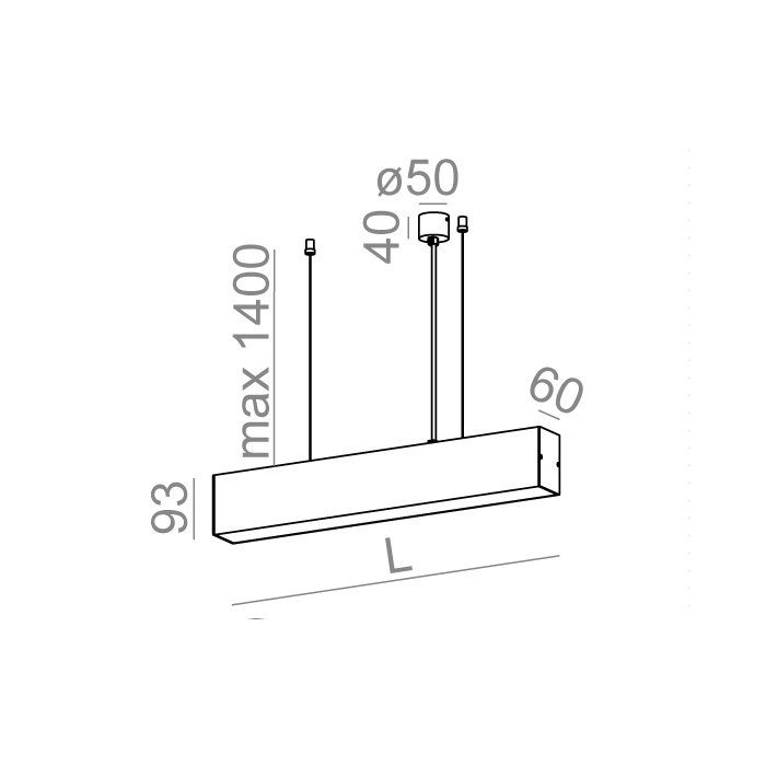 Aqform SET TRU 114 LED hermetic zwieszany