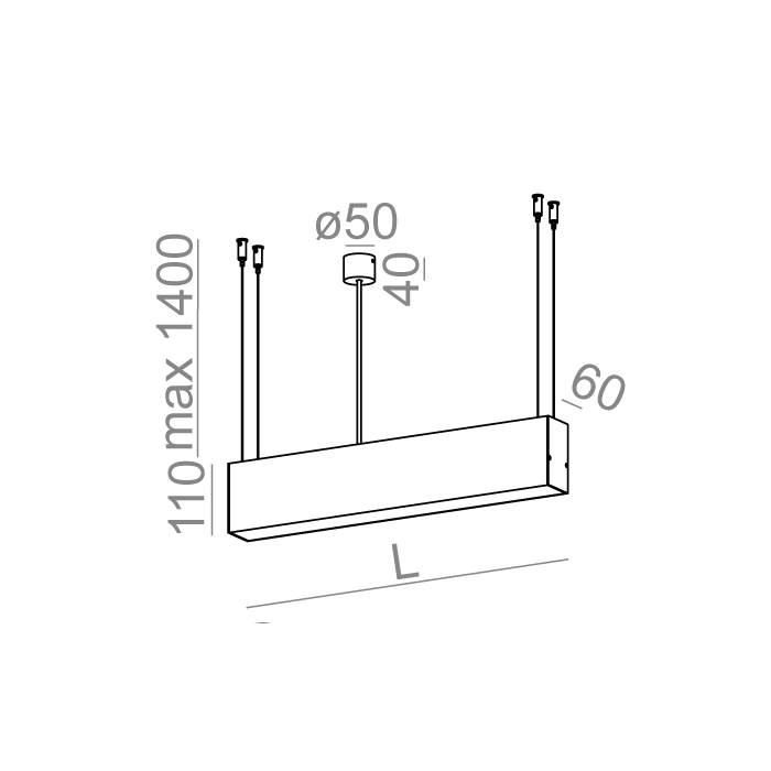 Aqform SET TRU up&down 198 LED zwieszany