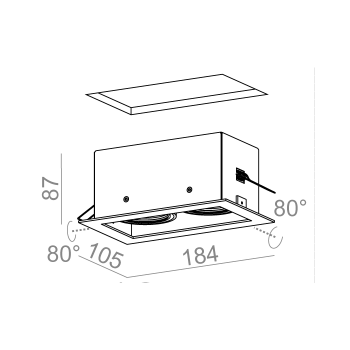 Aqform SQUARES 50x2 230V wpuszczany