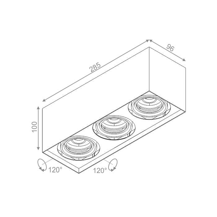 Aqform SQUARES 50x3 230V natynkowy