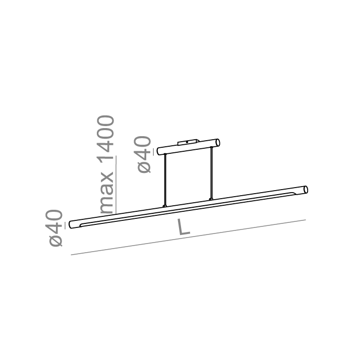 Aqform THIN TUBE central 96 LED zwieszany