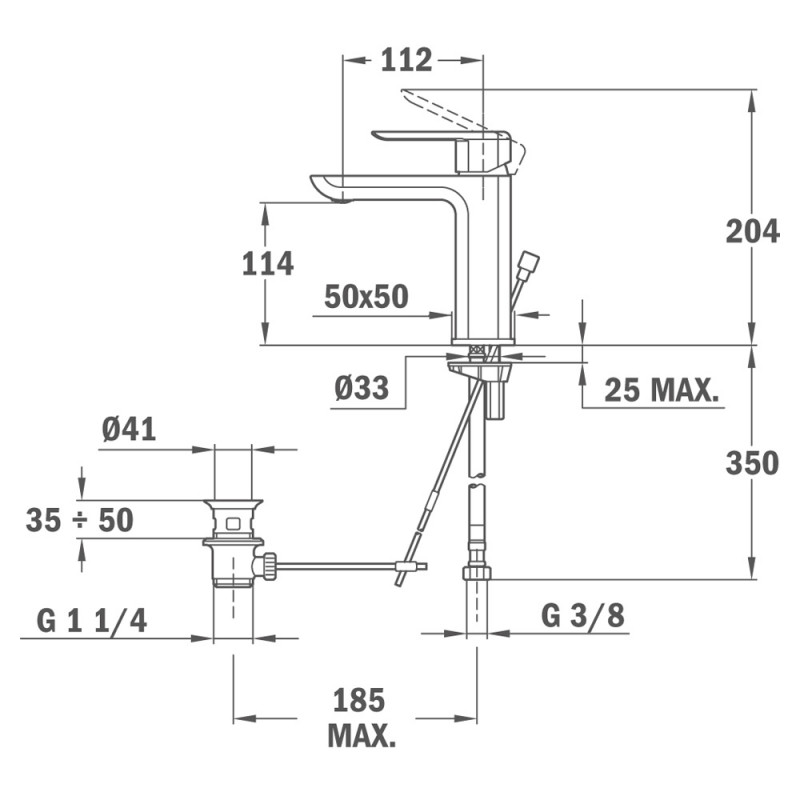 FORMENTERA BATERIA UMYWALKOWA DŁUGI MIESZACZ