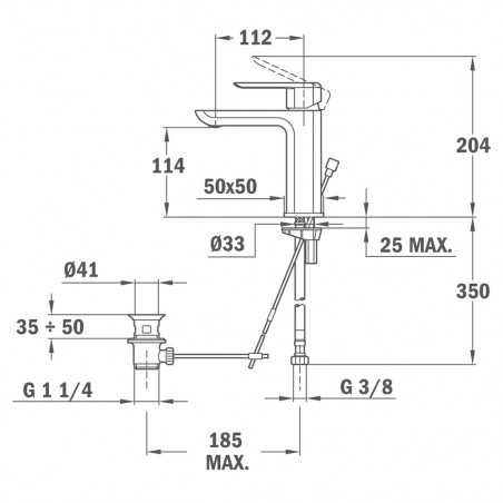FORMENTERA BATERIA UMYWALKOWA DŁUGI MIESZACZ