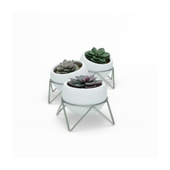 UMBRA doniczki POTSY - biały, srebrny