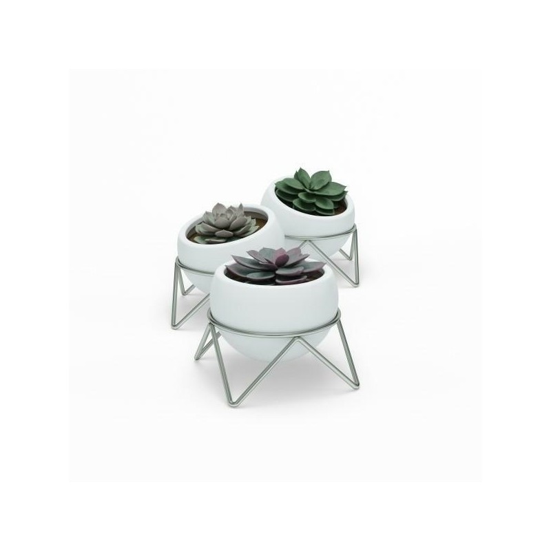 UMBRA doniczki POTSY - biały, srebrny