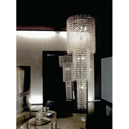 Lampa wisząca CLP-S6 - szkło. stal węglowa