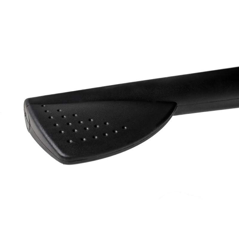 Fotel biurowy LOUNGE BUSINESS czarny z podnóżkiem - sklejka orzech, skóra naturalna, stal polerowana