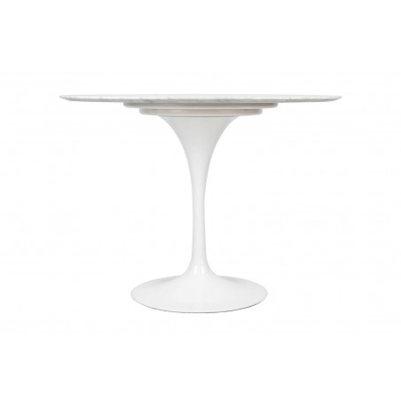 Stół TULIP MARBLE 100 CARRARA biały - blat okrągły marmurowy, metal