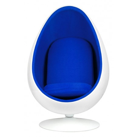Fotel OVALIA biało-niebieski - włókno szklane, wełna