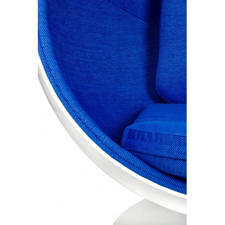 Fotel OVALIA biało-niebieski - włókno szklane, wełna