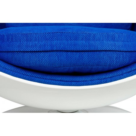 Fotel OVALIA biało-niebieski - włókno szklane, wełna