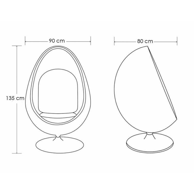 Fotel OVALIA biało-niebieski - włókno szklane, wełna