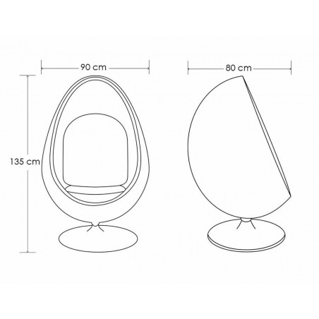Fotel OVALIA biało-niebieski - włókno szklane, wełna