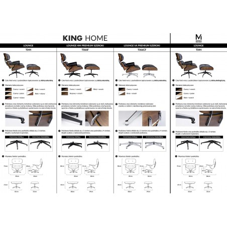 Fotel LOUNGE biały, sklejka orzech - skóra naturalna