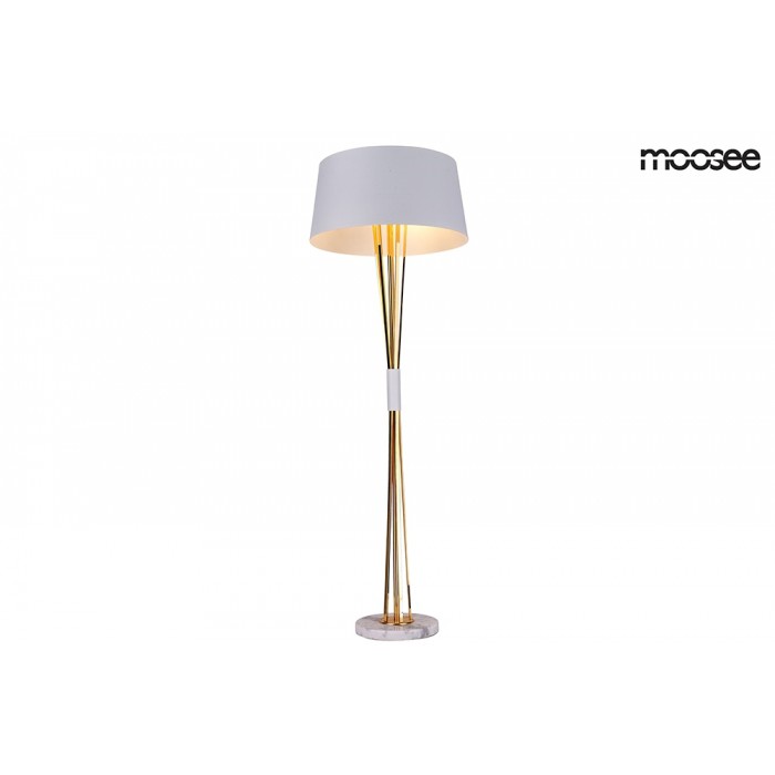 MOOSEE lampa podłogowa SNITCH FLOOR  - złota podstawa, biały klosz