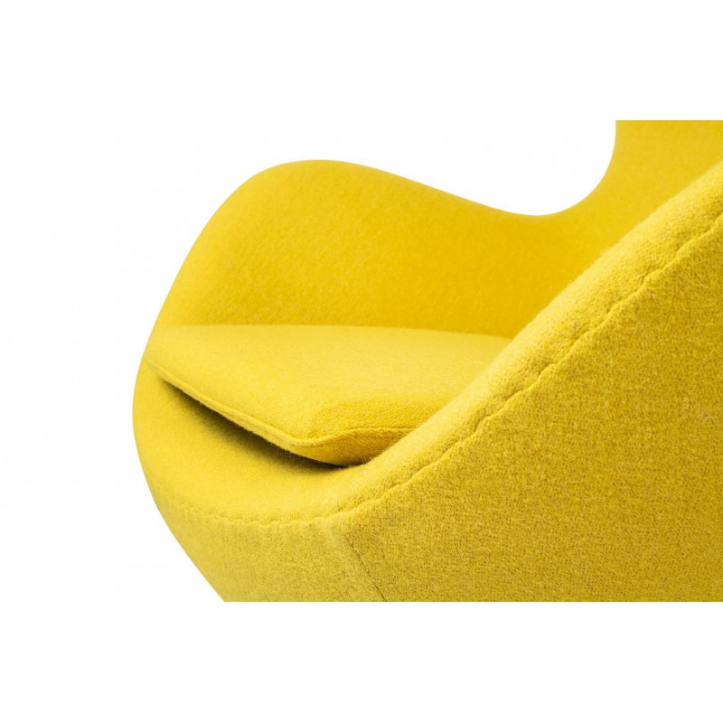 Fotel EGG CLASSIC musztardowy.21 - wełna, podstawa aluminiowa