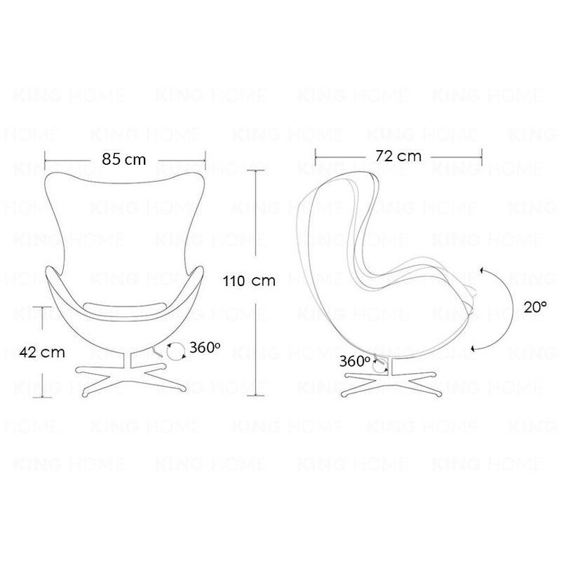 Fotel EGG CLASSIC musztardowy.21 - wełna, podstawa aluminiowa