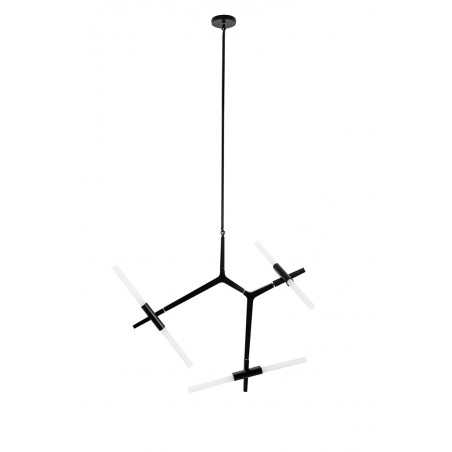 Lampa wisząca CANDELABR 6 czarna - aluminium, szkło