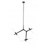 Lampa wisząca CANDELABR 6 czarna - aluminium, szkło