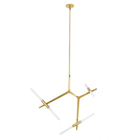 Lampa wisząca CANDELABR 6 złota - aluminium, szkło