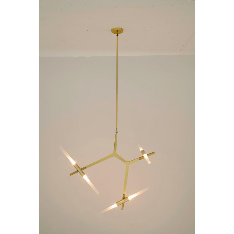 Lampa wisząca CANDELABR 6 złota - aluminium, szkło