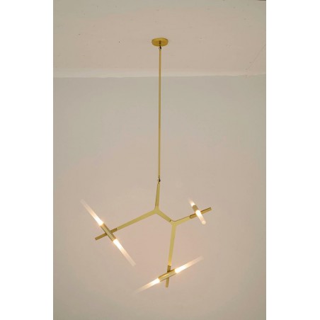 Lampa wisząca CANDELABR 6 złota - aluminium, szkło