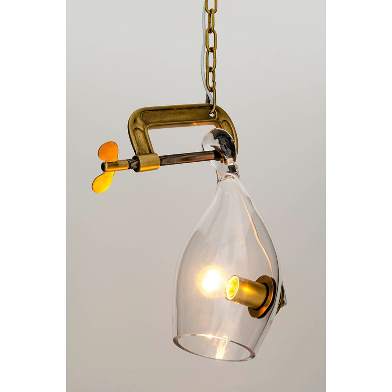 Lampa wisząca VICE mosiądz - metal, szkło