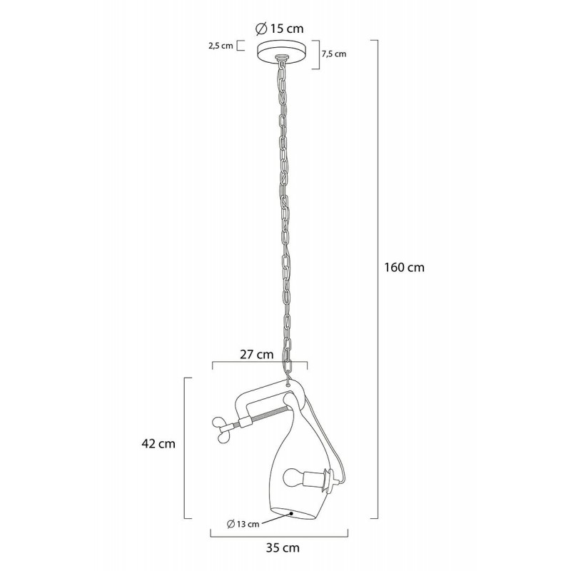 Lampa wisząca VICE mosiądz - metal, szkło