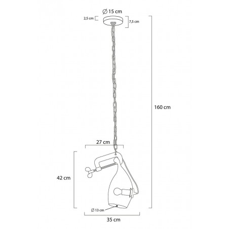 Lampa wisząca VICE mosiądz - metal, szkło