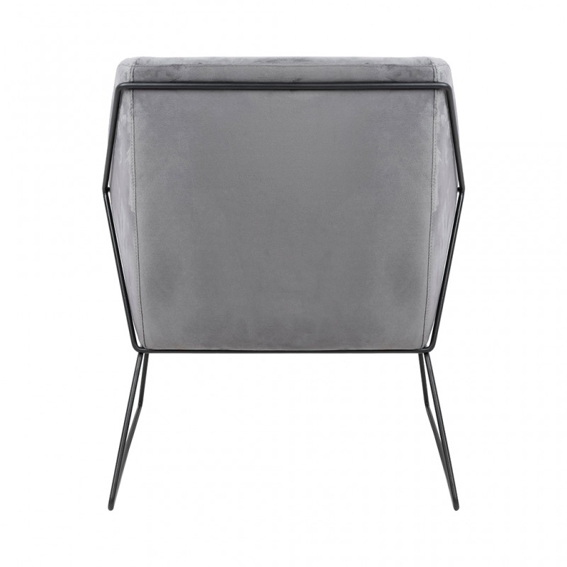 Fotel EMMA VELVET ciemny szary welur - podstawa czarna