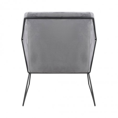 Fotel EMMA VELVET ciemny szary welur - podstawa czarna