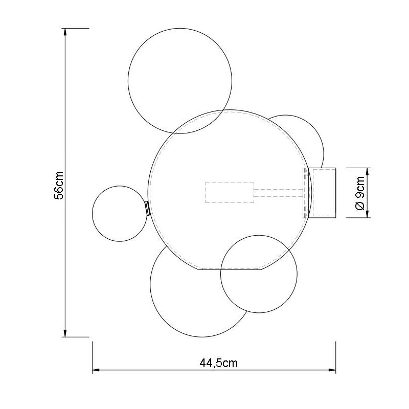 Kinkiet CAPRI WALL 6 złoty - 60 LED, aluminium, szkło