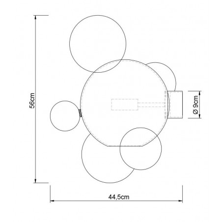 Kinkiet CAPRI WALL 6 złoty - 60 LED, aluminium, szkło