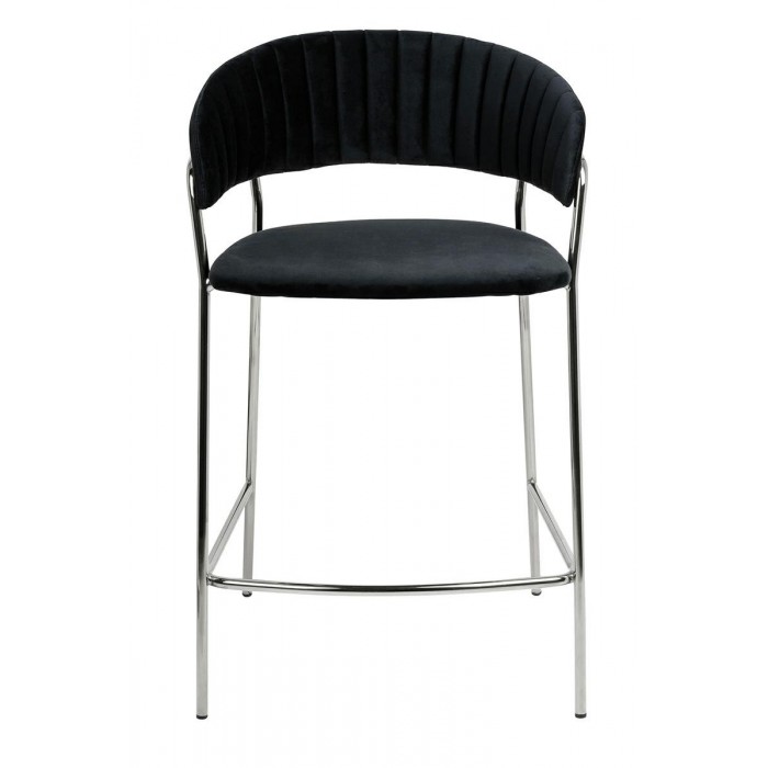 Hoker MARGO 65 czarny - welur, podstawa chromowana