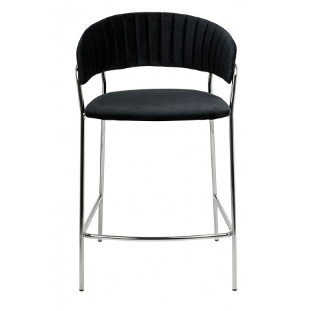 Hoker MARGO 65 czarny - welur, podstawa chromowana