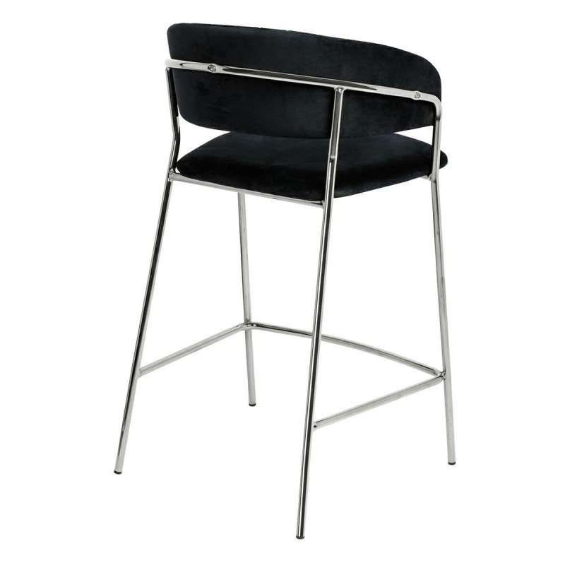 Hoker MARGO 65 czarny - welur, podstawa chromowana