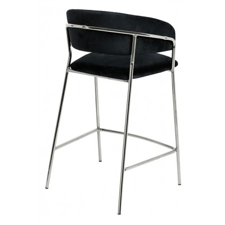 Hoker MARGO 65 czarny - welur, podstawa chromowana