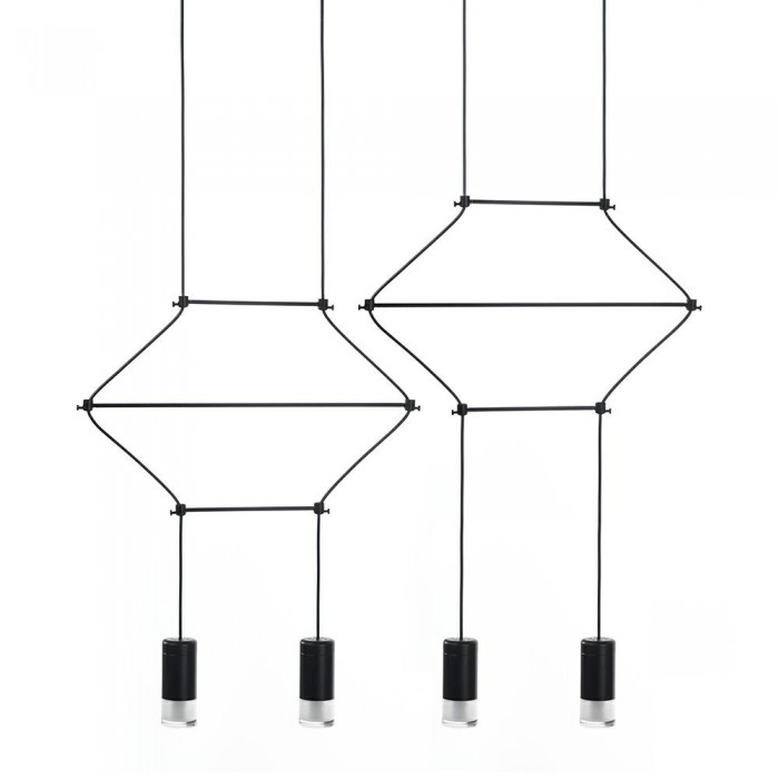 Lampa wisząca FLUSSO LINE 4 czarna