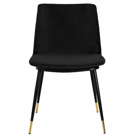 Krzesło DIEGO czarne - welur, podstawa czarno złota