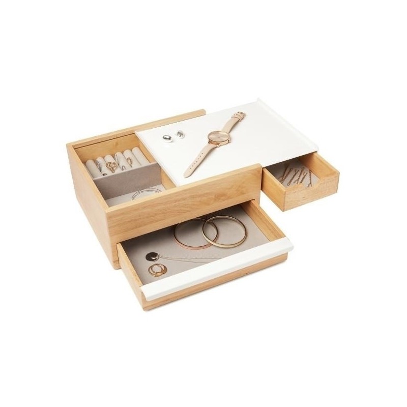 UMBRA pojemnik na biżuterię STOWIT -biały,natural